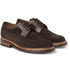 Grenson Sid Pebble-Grain Leather and Suede Brogues