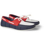 SWIMS Colour-Block Rubber And Mesh Boat Shoes