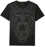 Alexander McQueen Embroidered Lion-Print Cotton-Jersey T-Shirt