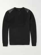 Lanvin Leather-Trimmed Cotton-Blend Sweatshirt 