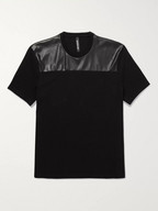 Neil Barrett Faux-Leather Panelled Cotton-Jersey T-Shirt