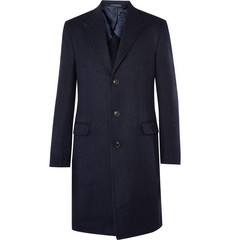 Gieves & Hawkes Striped Wool And Cashmere-Blend Overcoat