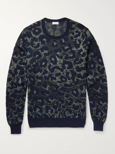 Dries Van Noten Leopard-intarsia Cotton-blend Sweater