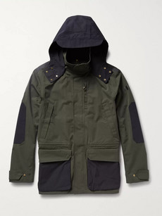 Hooded Two-tone Cotton-canvas Jacket