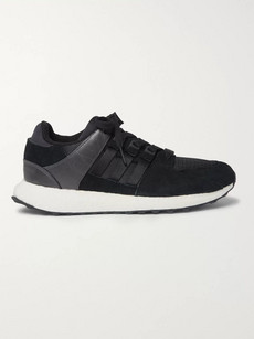 Adidas Originals Eqt Support Ultra Nubuck, Leather And Mesh Trainers In Black