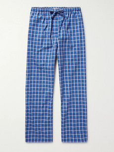 Derek Rose Ranga Checked Brushed-cotton Pyjama Trousers In Blue