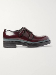 Prada Burnished-spazzolato Leather Monk-strap Shoes