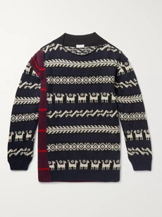 Dries Van Noten Fair Isle Patchwork Wool-blend Sweater