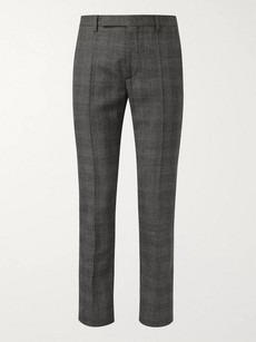 Maison Margiela Grey Slim-fit Prince Of Wales Checked Woven Trousers In Gray