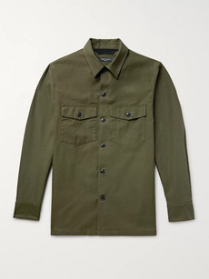 Rag & Bone Heath Slub Cotton Shirt Jacket In Army Green