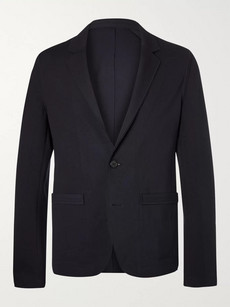WOOYOUNGMI MIDNIGHT-BLUE UNSTRUCTURED STRETCH-JERSEY SUIT JACKET