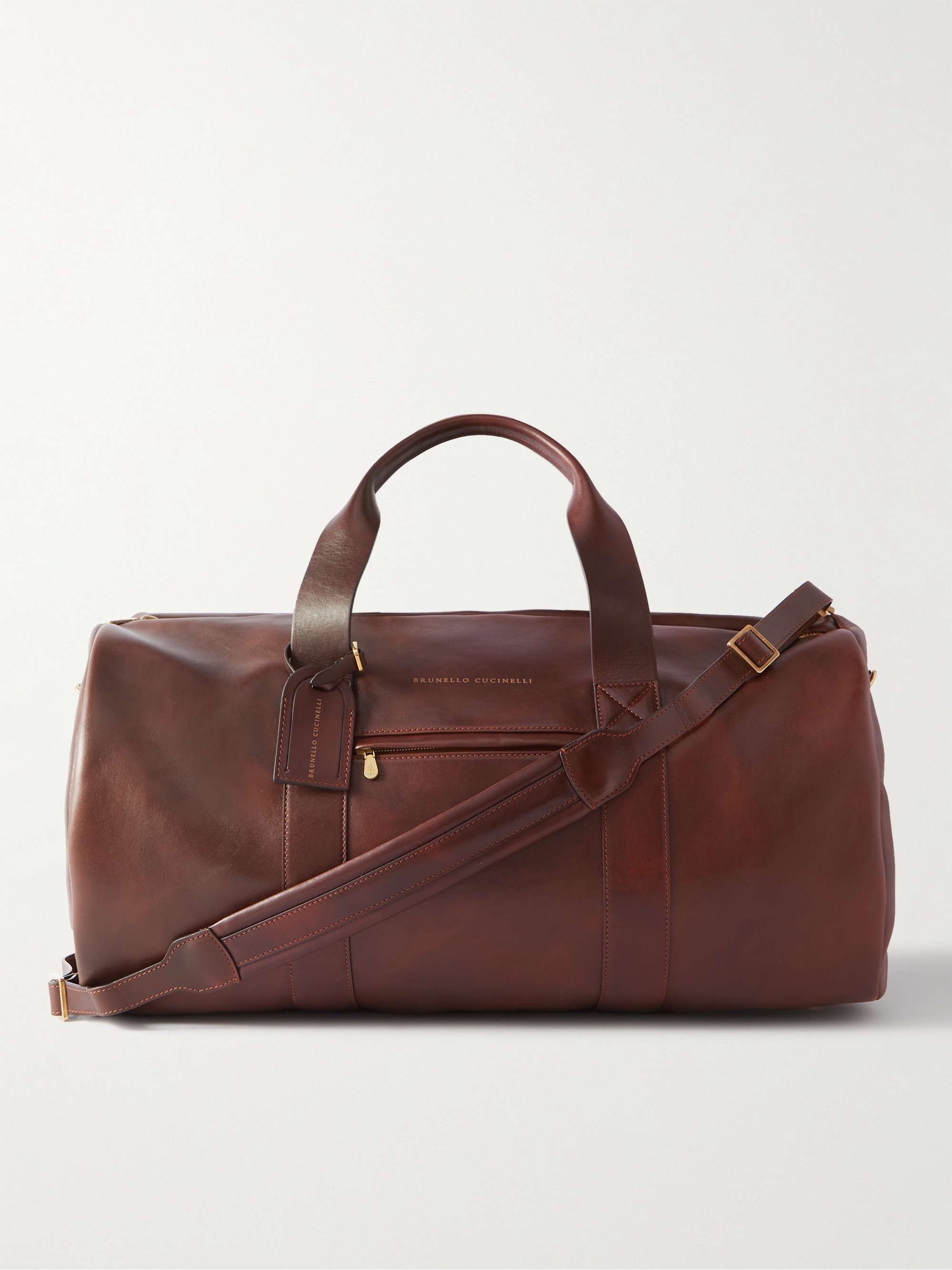 Brunello Cucinelli Leather Holdall in Brown for Men Mens Bags Duffel bags and weekend bags 