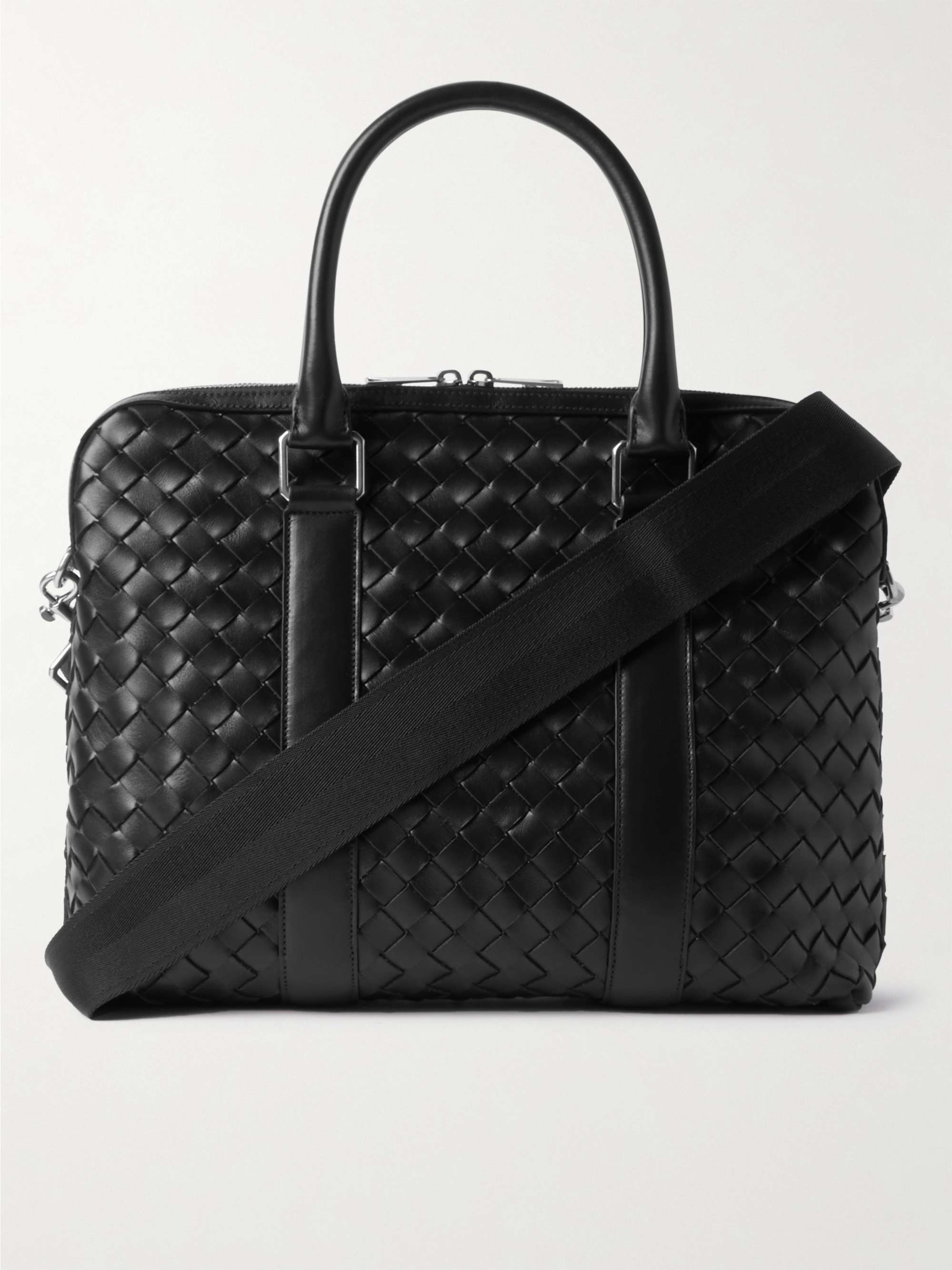 Bottega Veneta Leather Intrecciato Briefcase in Black for Men Mens Bags Briefcases and laptop bags 