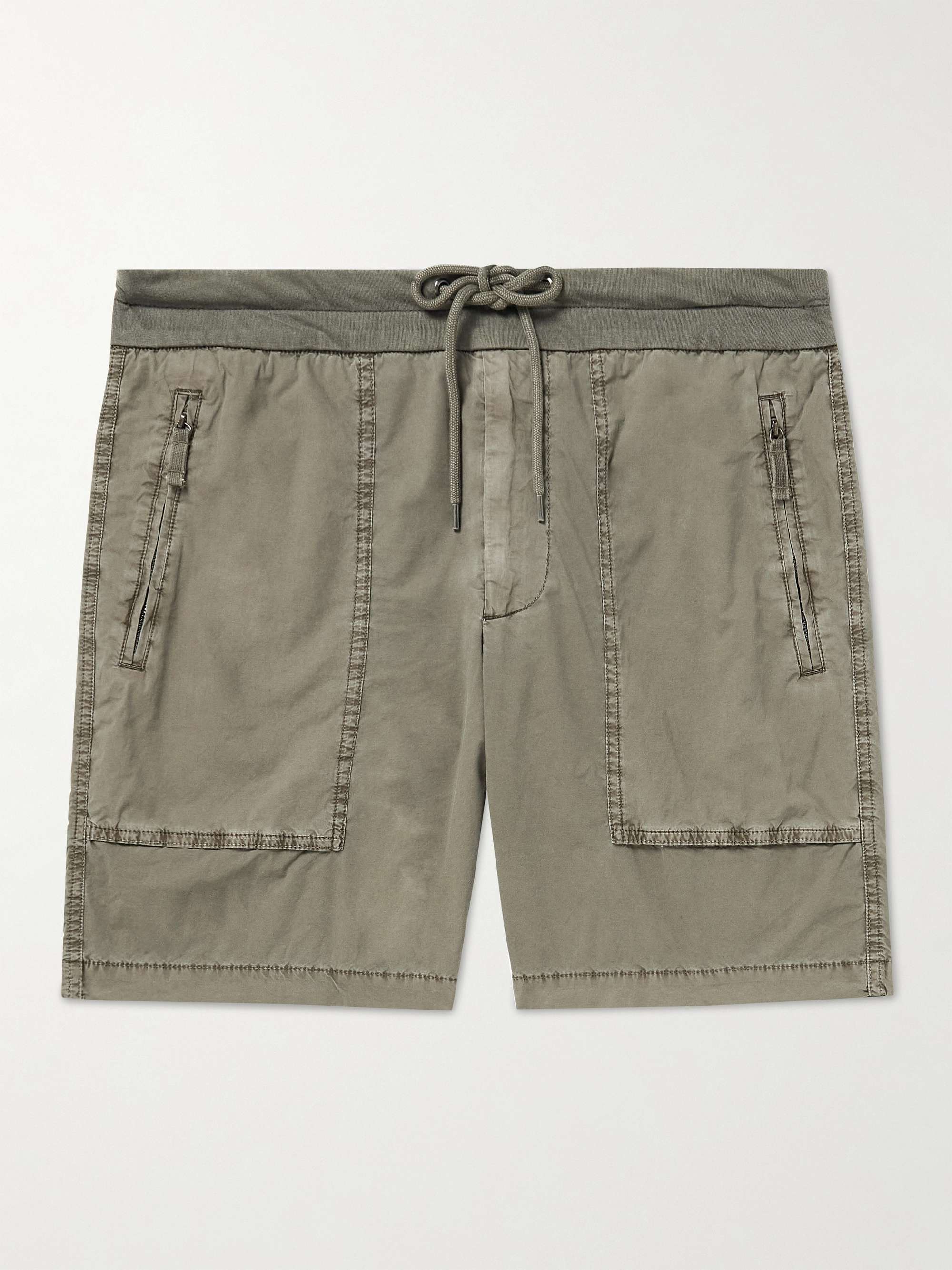 James Perse Garment-dyed Cotton-blend Poplin Cargo Shorts in Grey for Men Mens Clothing Shorts Cargo shorts 