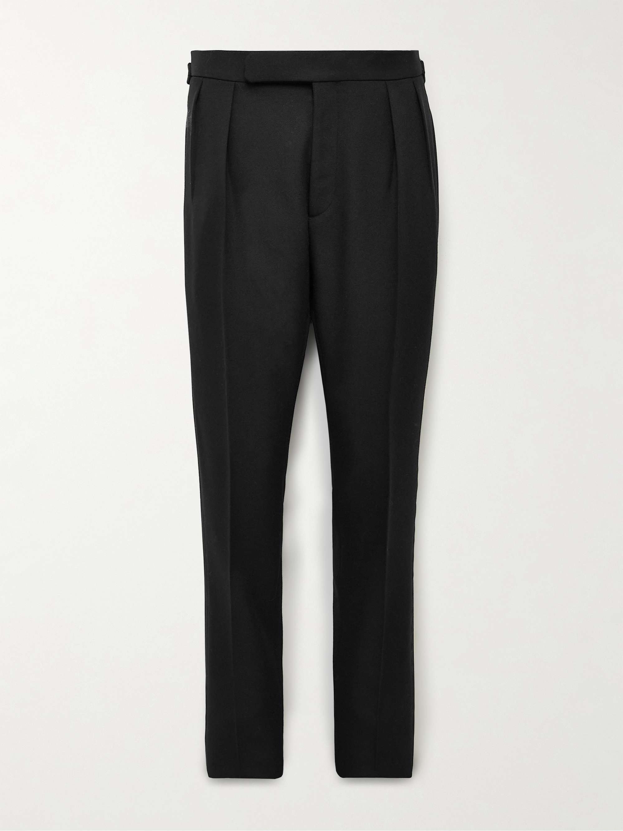 Womens Trousers Slacks and Chinos Lanvin Trousers Lanvin Wool Pleat Detailed Knot Belt Pants in White Slacks and Chinos 