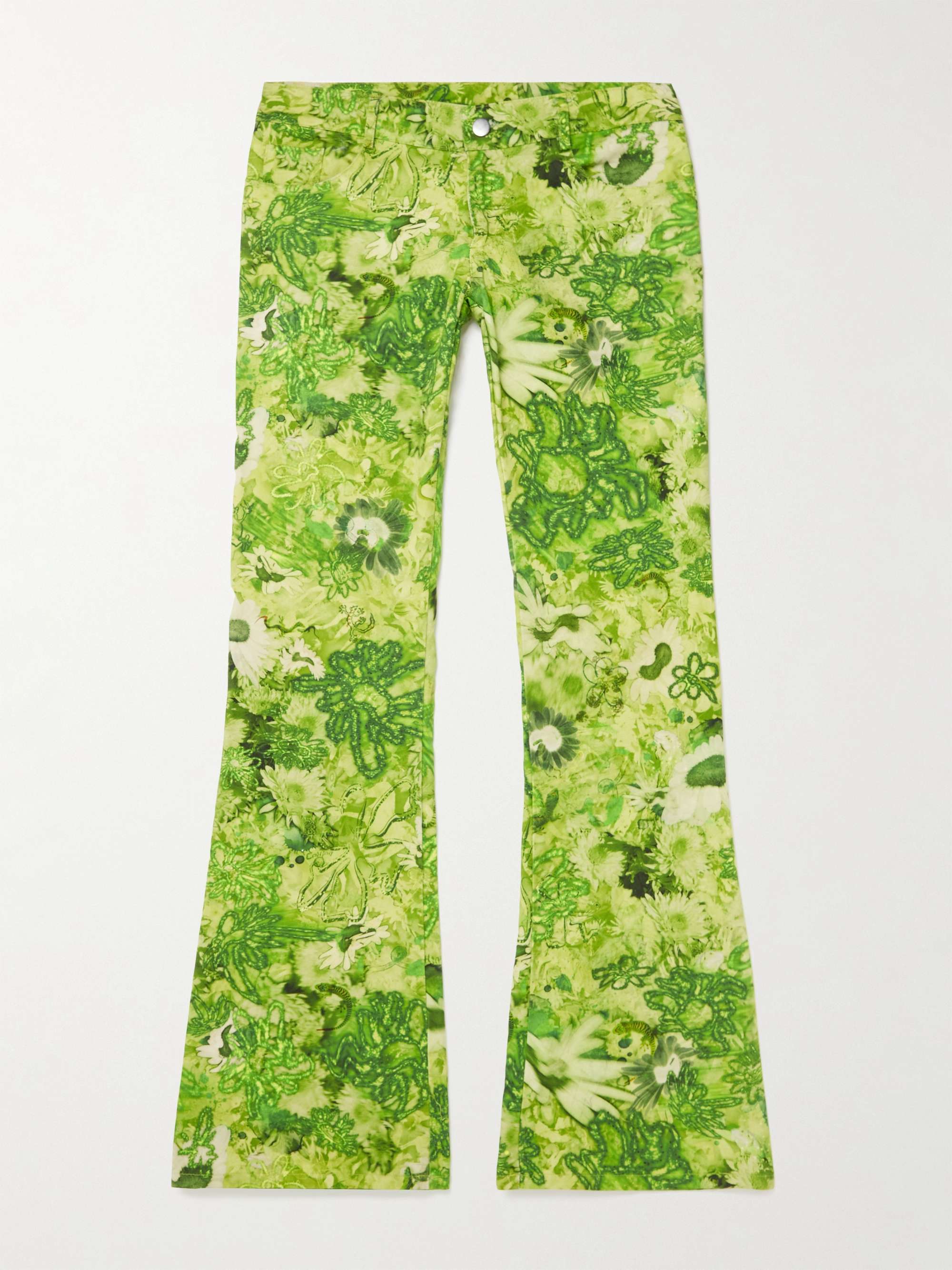 Farfetch Clothing Pants Leggings Floral-print trousers Green 