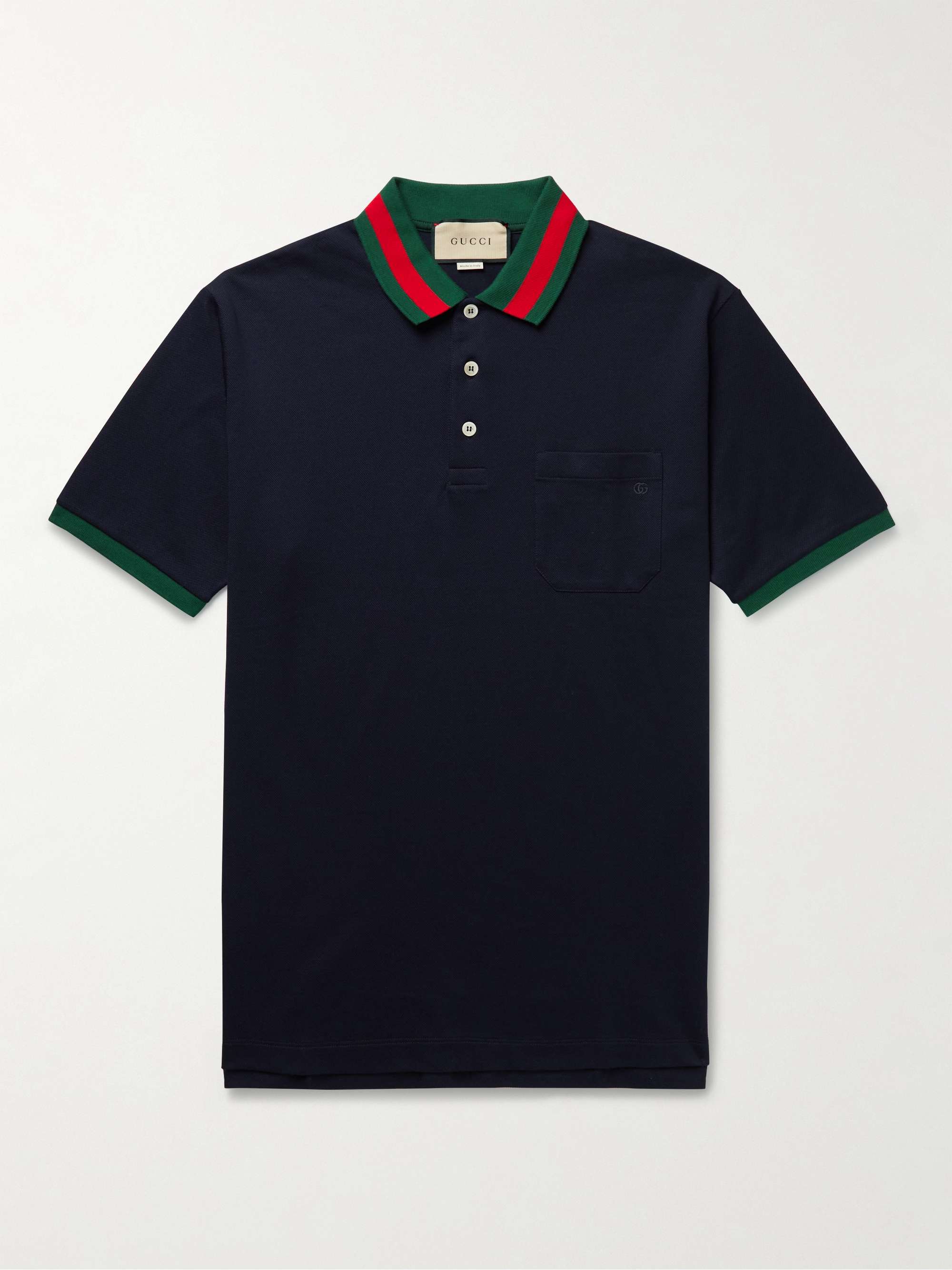 jazz Maladroit Dated Navy Logo-Embroidered Stretch-Cotton Piqué Polo Shirt | GUCCI | MR PORTER
