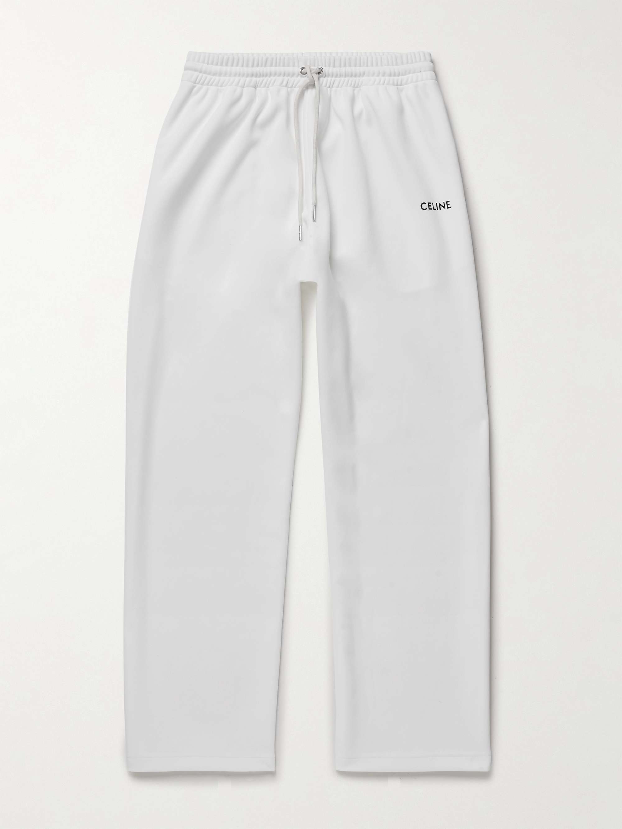 CELINE HOMME Tapered Logo-Embroidered Jersey Sweatpants