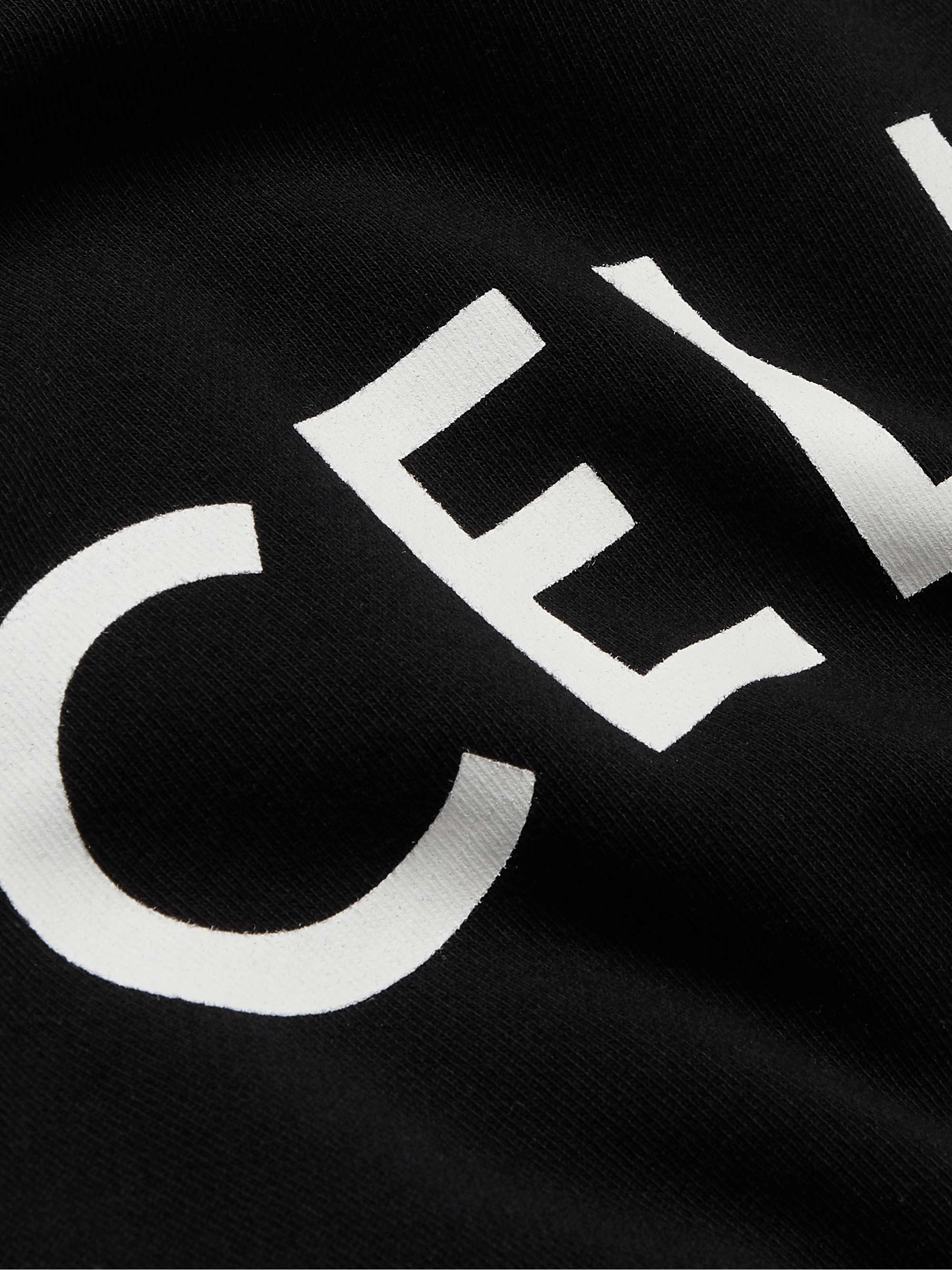 CELINE HOMME Layered Logo-Print Cotton-Jersey Hoodie