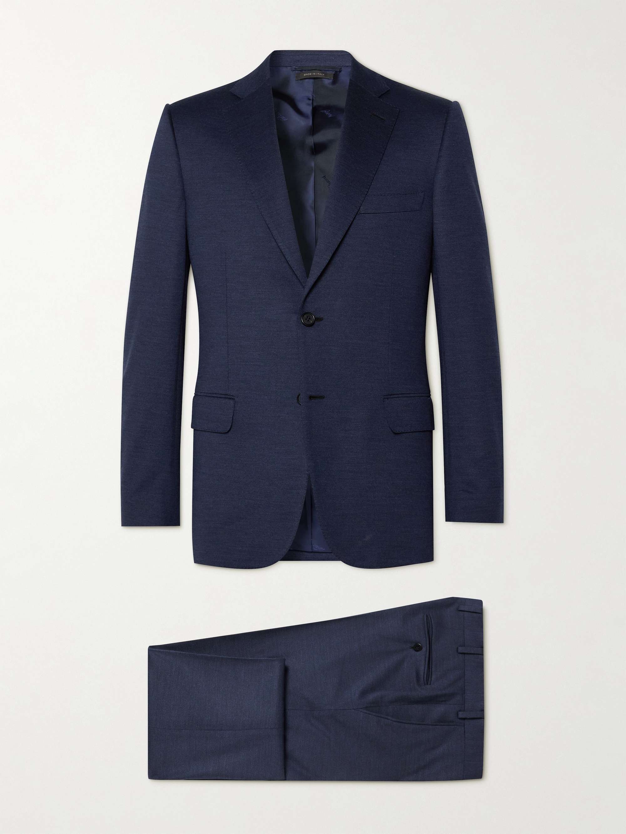 Brioni Slim-fit Virgin Wool Suit in Blue for Men Mens Clothing Suits Two-piece suits 