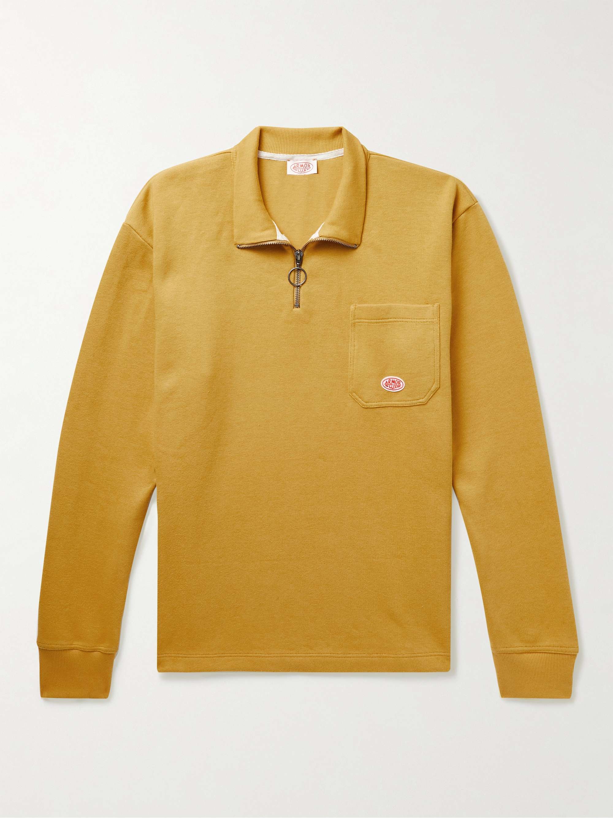 Logo-Appliquéd Organic Cotton-Jersey Half-Zip Sweatshirt