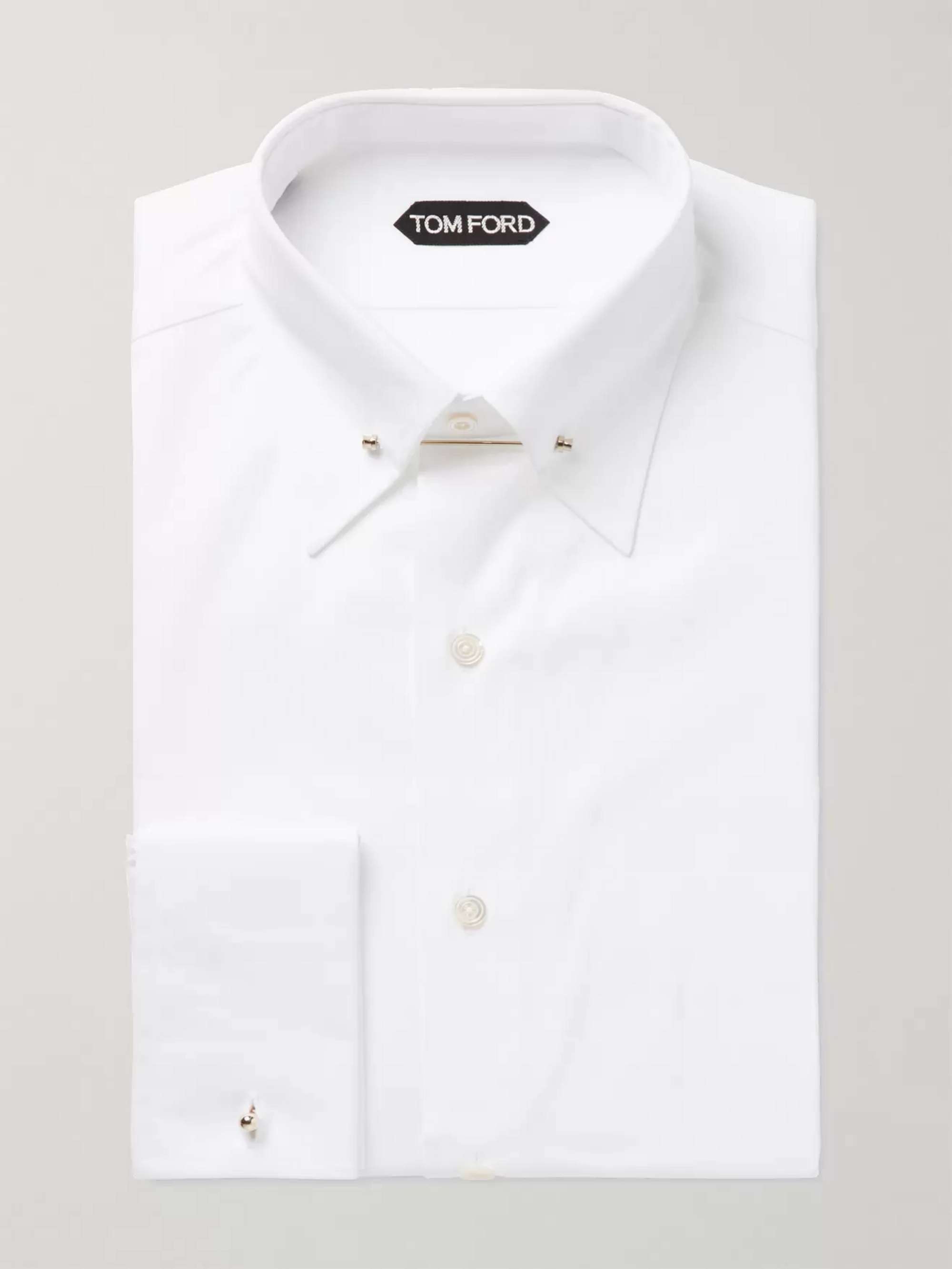 Mens Clothing Shirts Formal shirts Tom Ford Poplin Buttoned Shirt in White for Men 