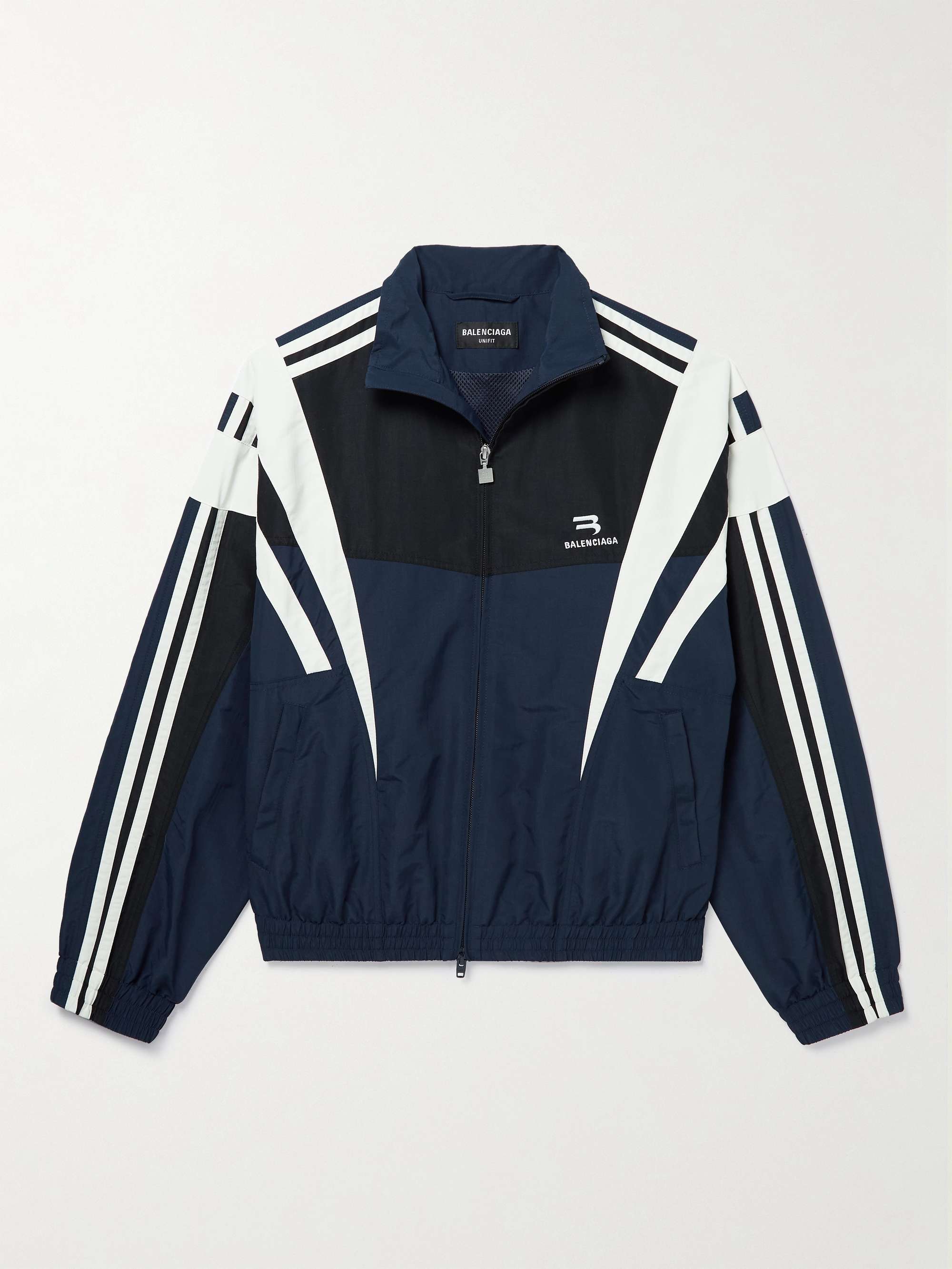 disaster Squirrel chilly Navy Logo-Embroidered Striped Shell Track Jacket | BALENCIAGA | MR PORTER