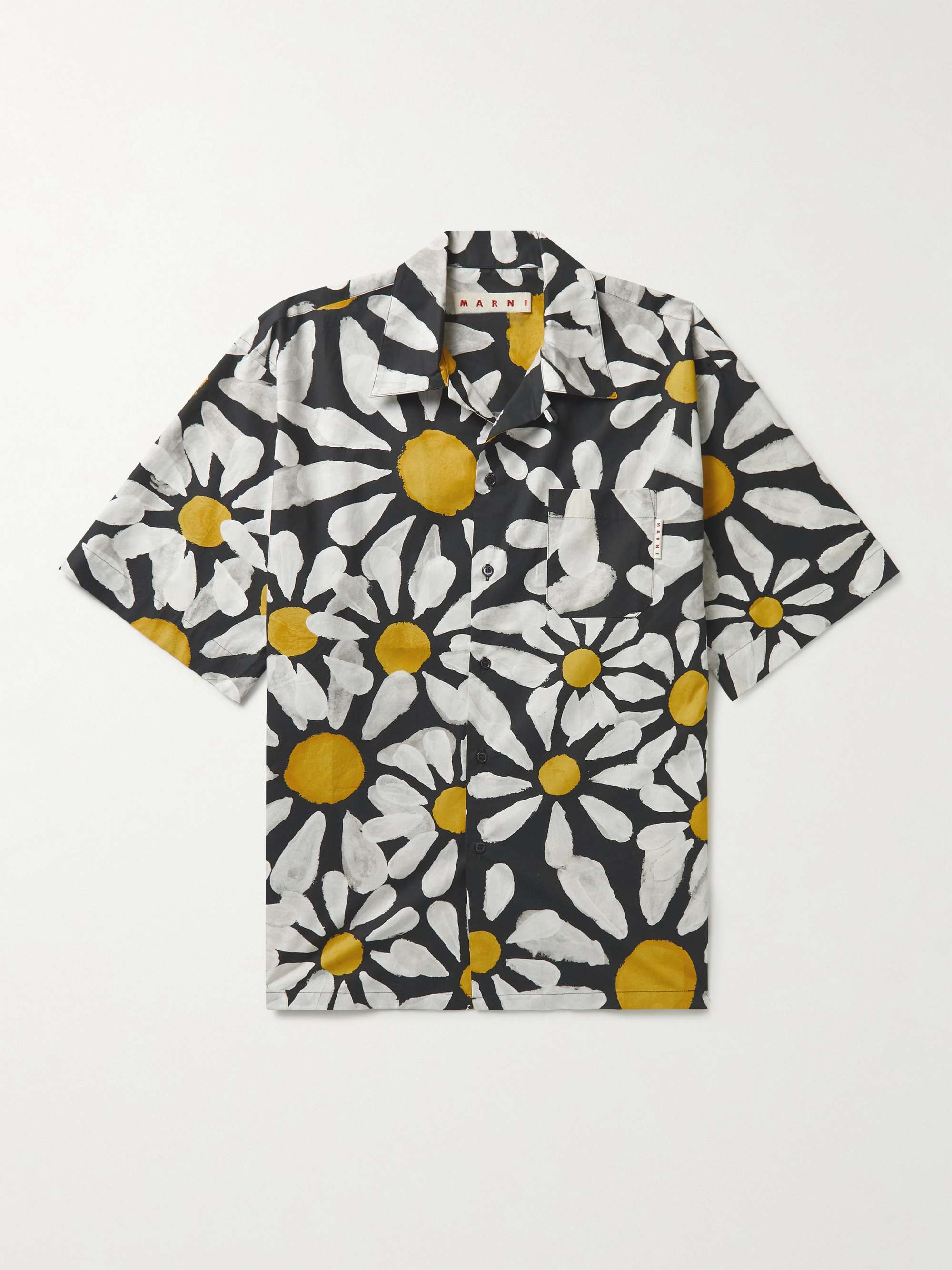 Euphoria Camp-Collar Floral-Print Cotton-Poplin Shirt