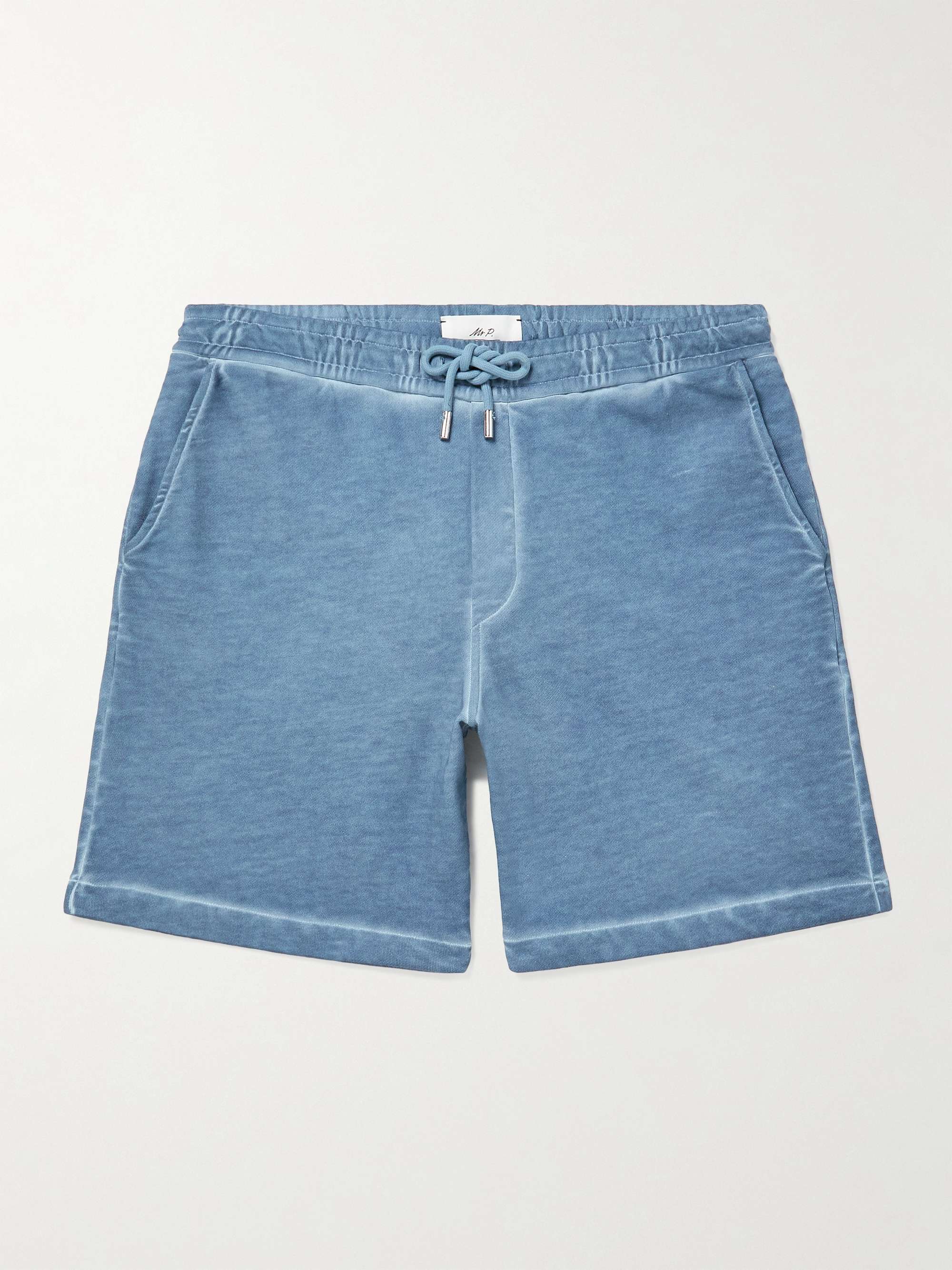 MR P Organic Cotton-terry Drawstring Shorts in Blue for Men Mens Clothing Shorts Casual shorts 