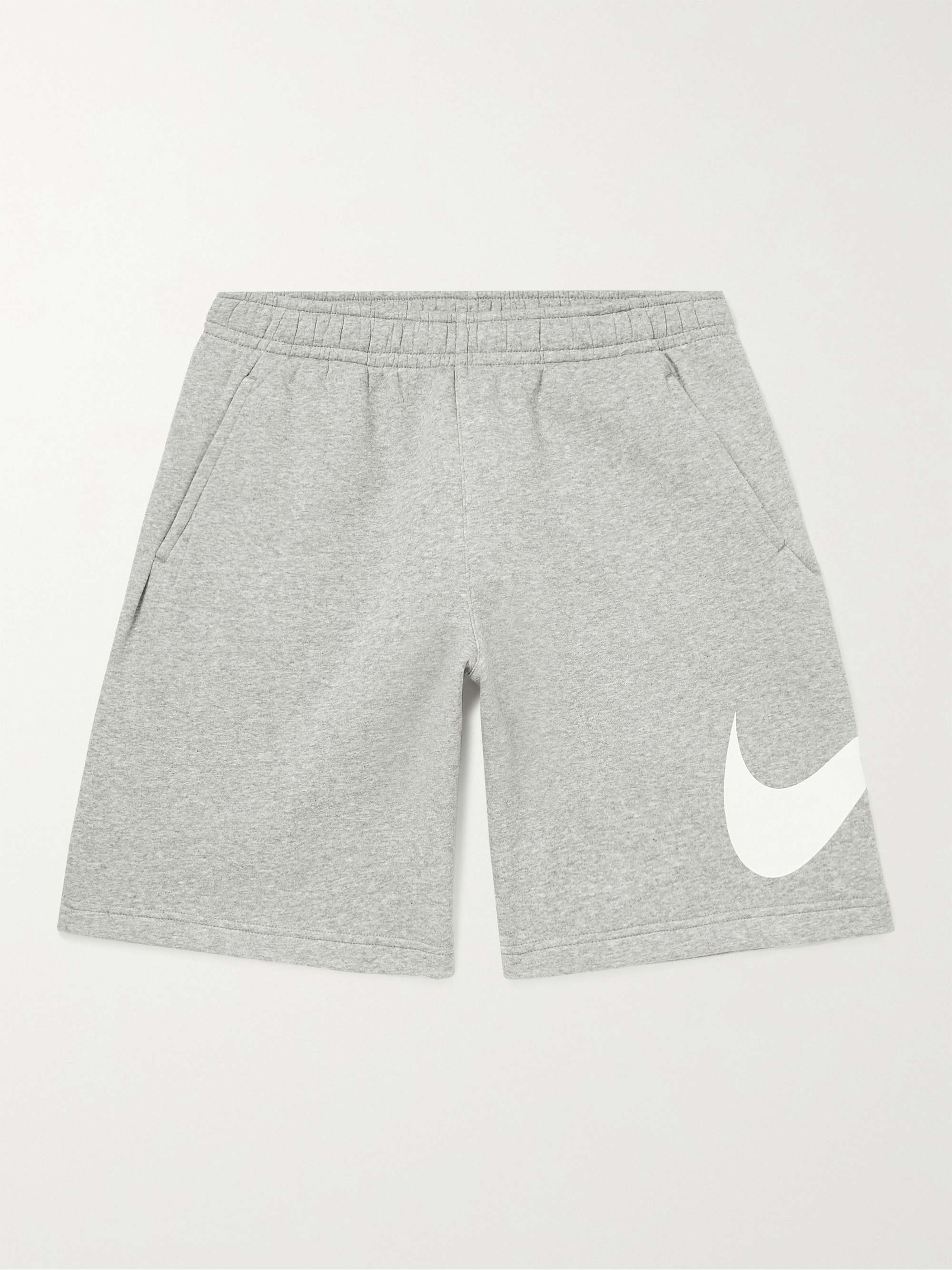 Gray Sportswear Club Wide-Leg Logo-Print Cotton-Blend Jersey Shorts | NIKE  | MR PORTER