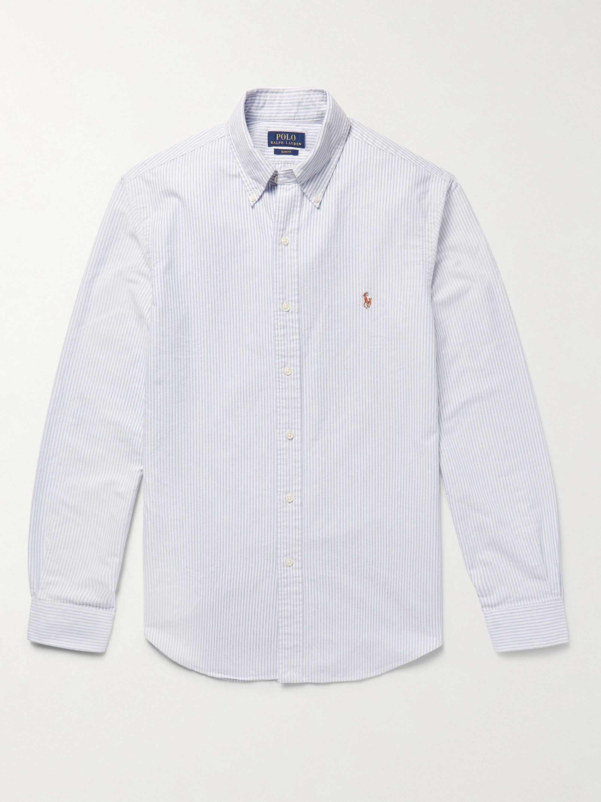 insurance Planned Addicted Blue Slim-Fit Striped Cotton Oxford Shirt | POLO RALPH LAUREN | MR PORTER