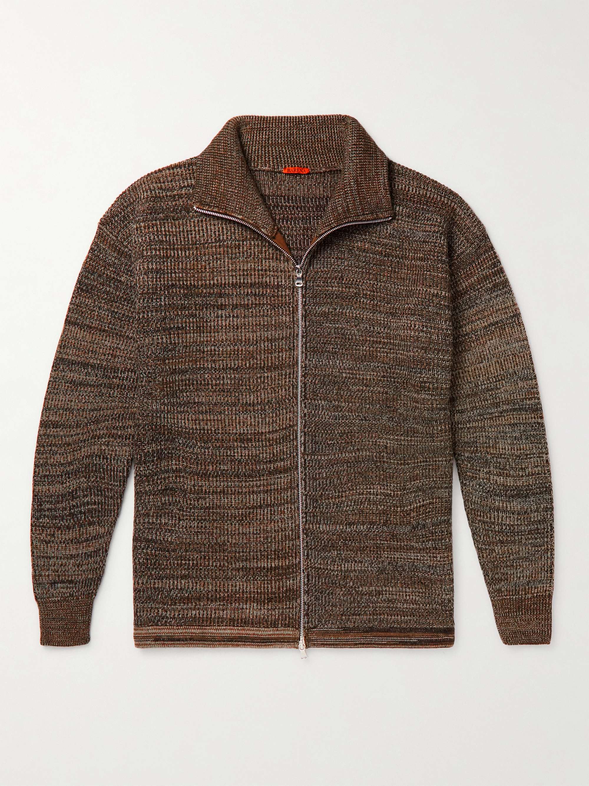 Brown Ribbed Wool Zip-Up Sweater | BARENA | MR PORTER