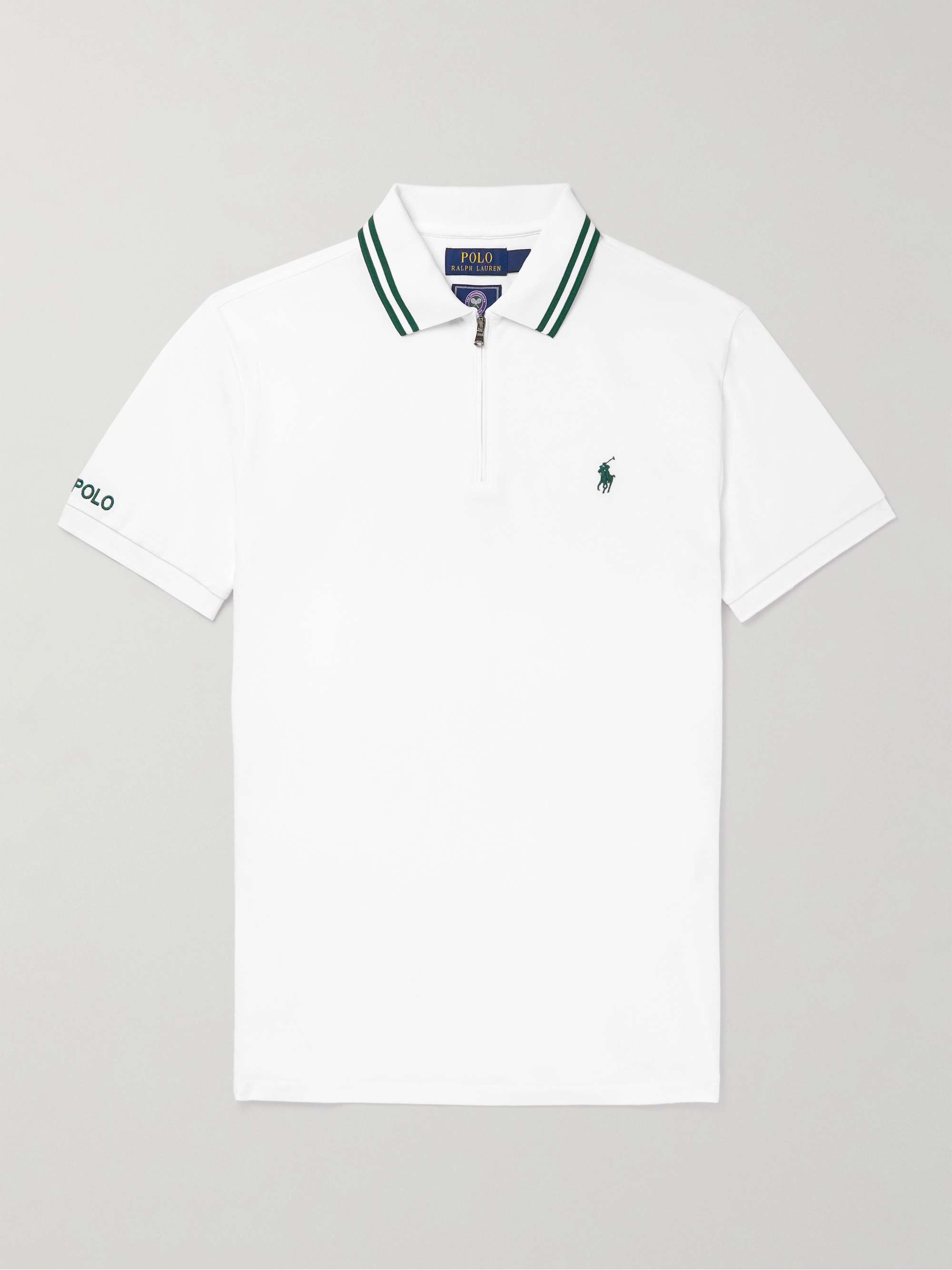 Mens T-shirts Polo Ralph Lauren T-shirts Polo Ralph Lauren Logo-embroidered Cotton-piqué Polo Shirt in White for Men 