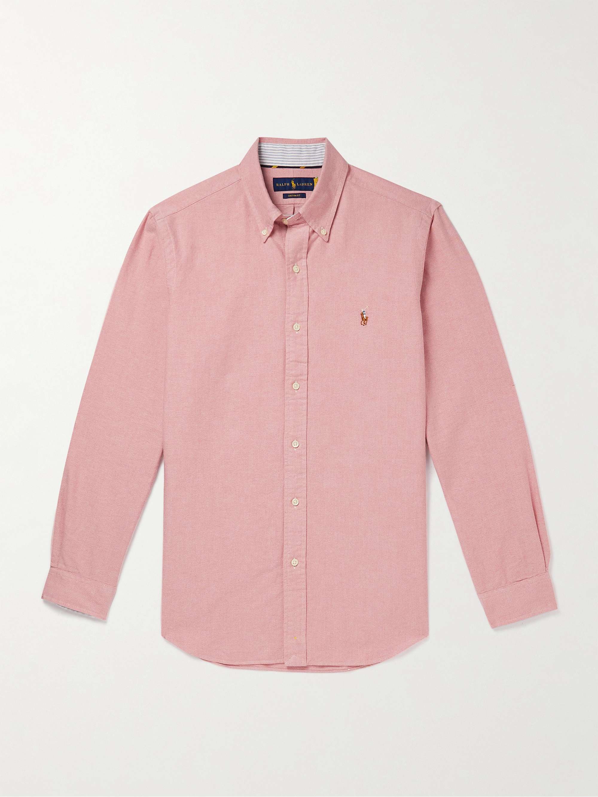 Button-Down Collar Logo-Embroidered Cotton Oxford Shirt