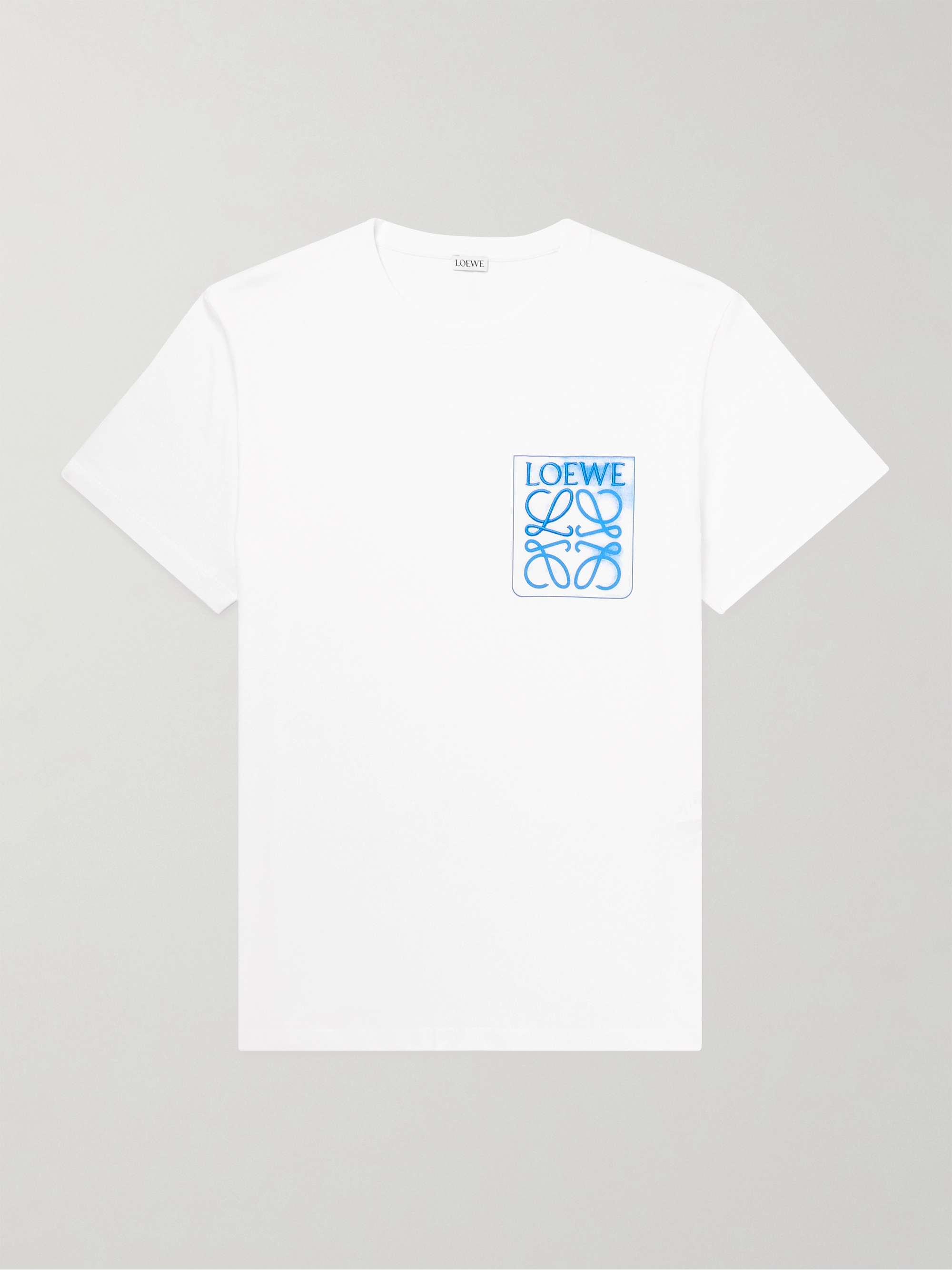 White Anagram Logo-Detailed Cotton-Jersey T-Shirt | LOEWE | MR PORTER