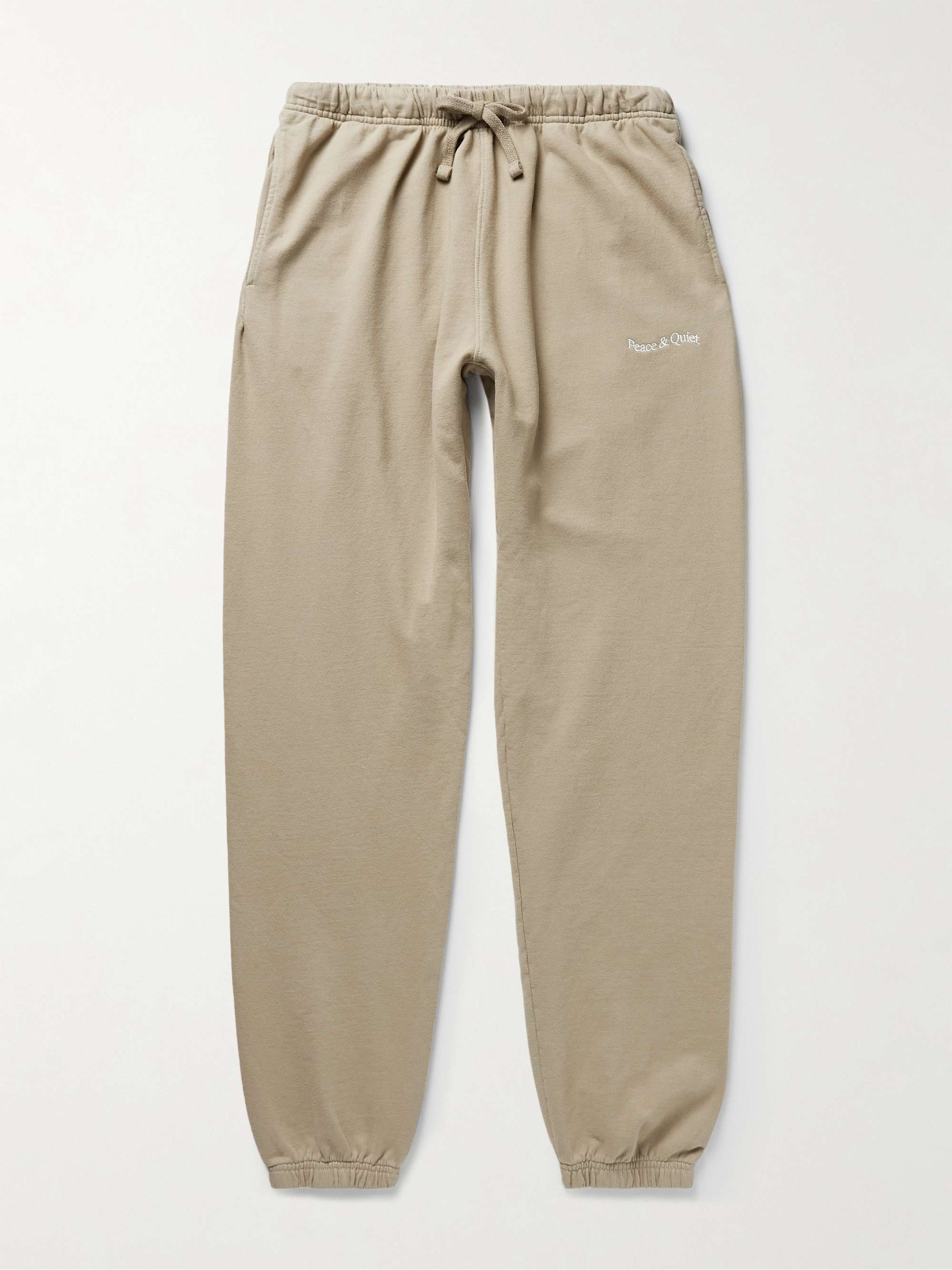 Sand Wordmark Tapered Logo-Embroidered Cotton-Jersey Sweatpants | MUSEUM OF  PEACE & QUIET | MR PORTER