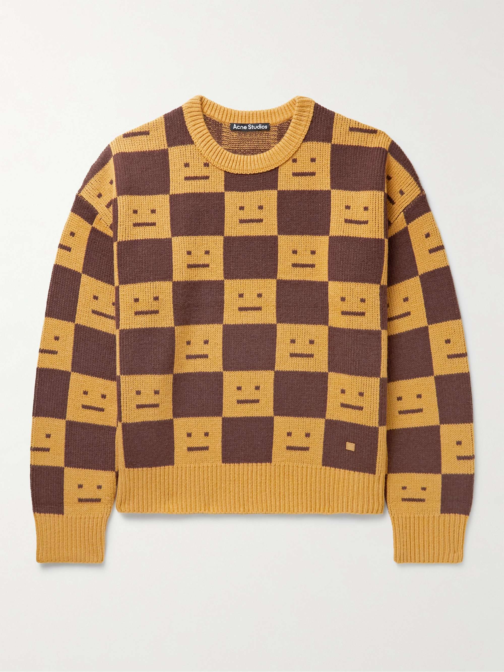 Brown Wool-Jacquard Sweater | ACNE STUDIOS | MR PORTER