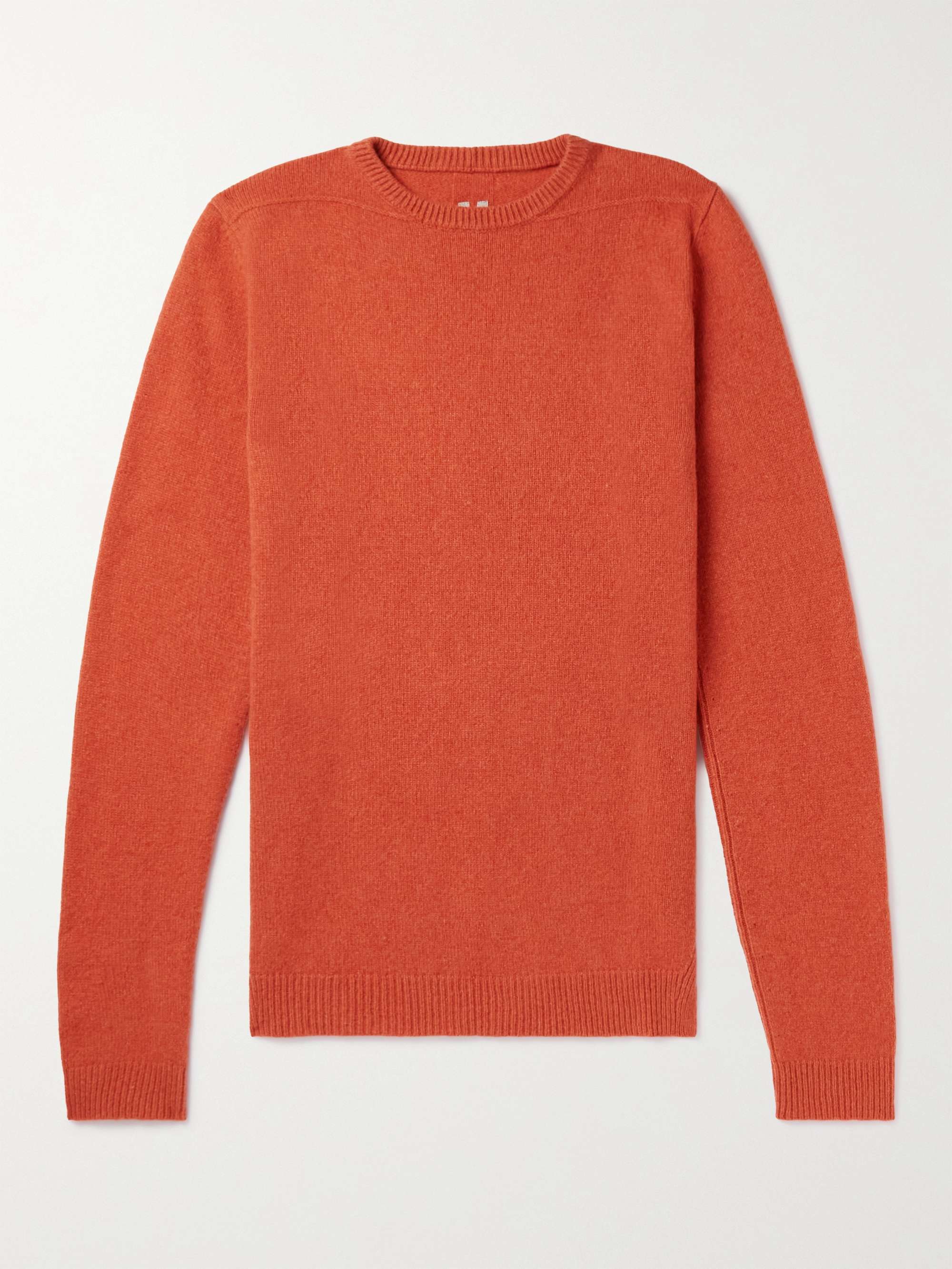 Rick Owens Cashmere Crewneck Knitted Jumper in Orange Womens Clothing Jumpers and knitwear Jumpers 