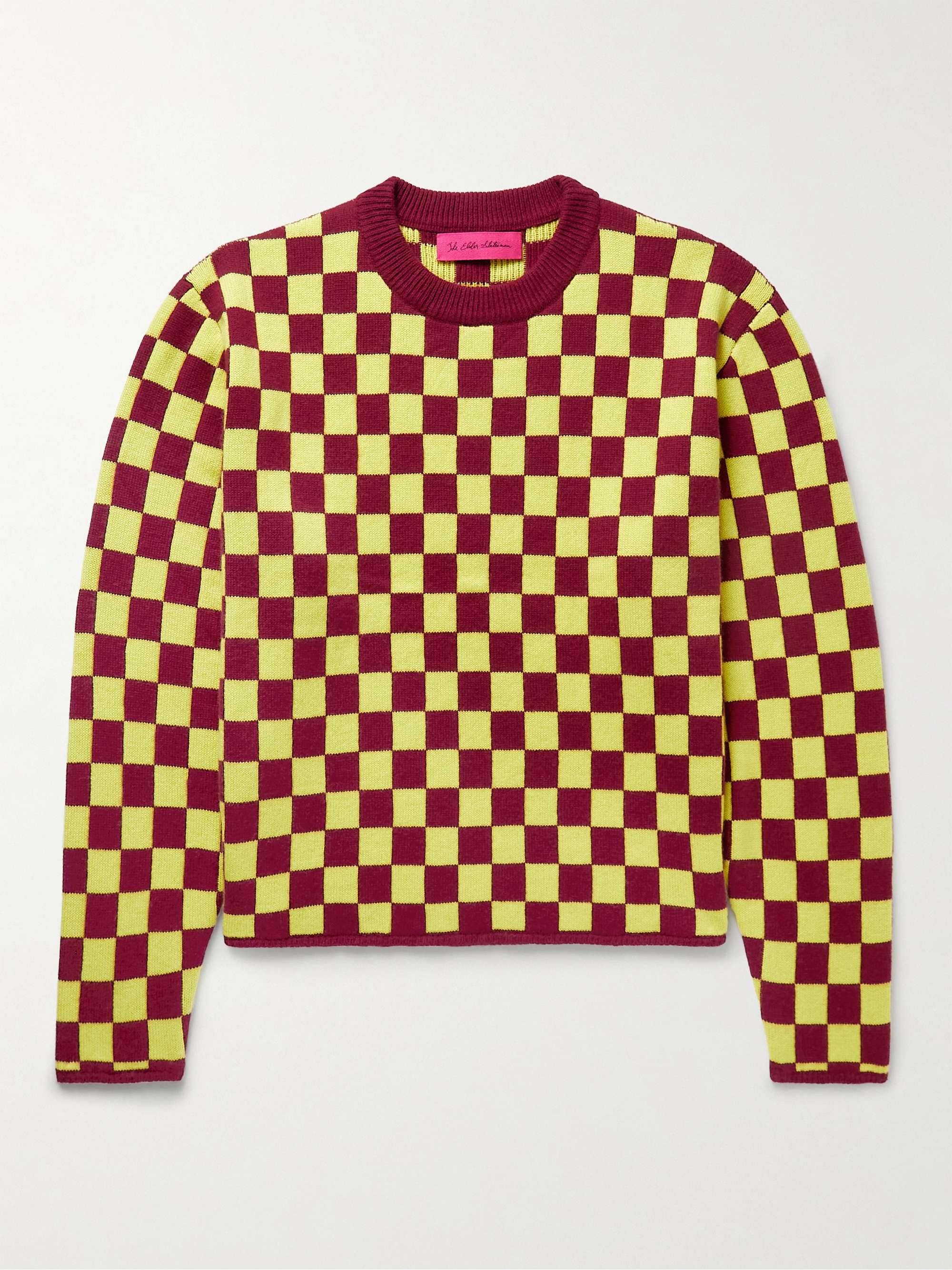 Yellow Checked Cashmere Sweater | THE ELDER STATESMAN | MR PORTER