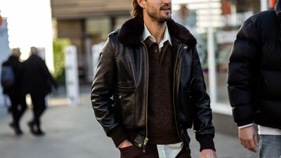 Black Leather Biker Jacket with Shorts Outfits For Men (2 ideas