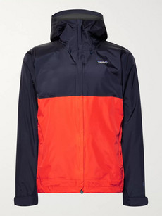 Patagonia Torrentshell Waterproof H2no Performance Standard Ripstop Hooded Jacket In Midnight Blue