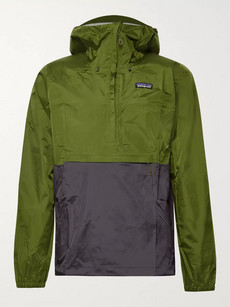 Patagonia Torrentshell Waterproof H2no Performance Standard Nylon-ripstop Hooded Jacket In Green