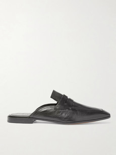 Berluti Lorenzo Rimini Leather Backless Loafers In Black