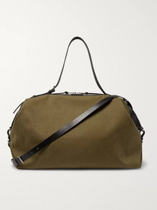 SAINT LAURENT CONVERTIBLE LEATHER-TRIMMED CANVAS HOLDALL