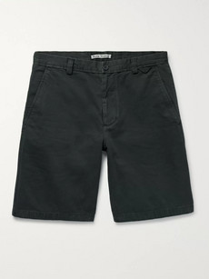 Acne Studios Isher Cotton-twill Shorts In Dark Green