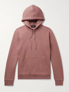 Theory Essential Loopback Cotton-blend Jersey Hoodie In Pink