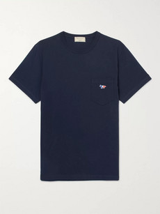 Maison Kitsuné Cotton-jersey T-shirt In Midnight Blue