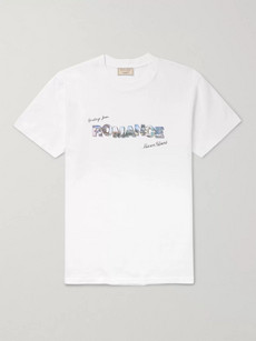 Maison Kitsuné Greetings-printed Cotton-jersey T-shirt In White