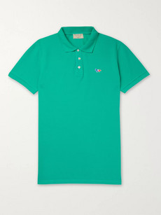 Maison Kitsuné Cotton-piqué Polo Shirt In Green