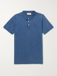 Maison Kitsuné Cotton-piqué Polo Shirt In Blue